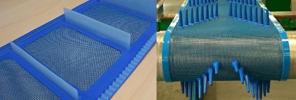 Wire mesh belt with cleats